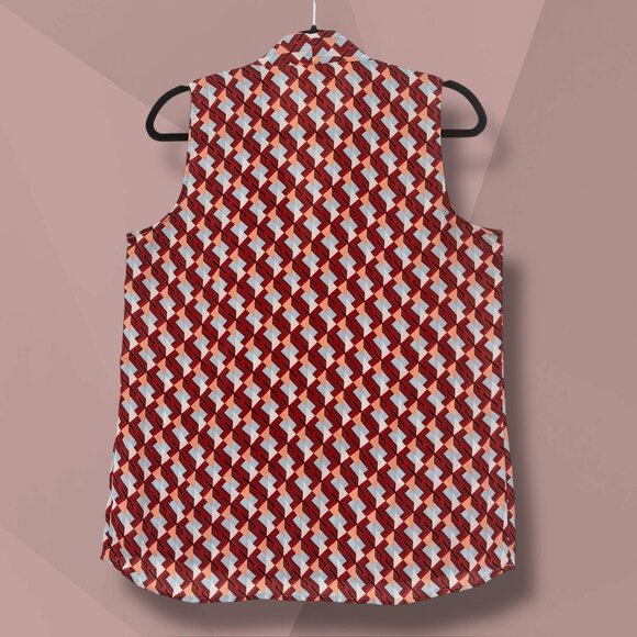 Pattern Tank Laundry by Shelli Segal M Blue White Floral - Picture 4 of 4